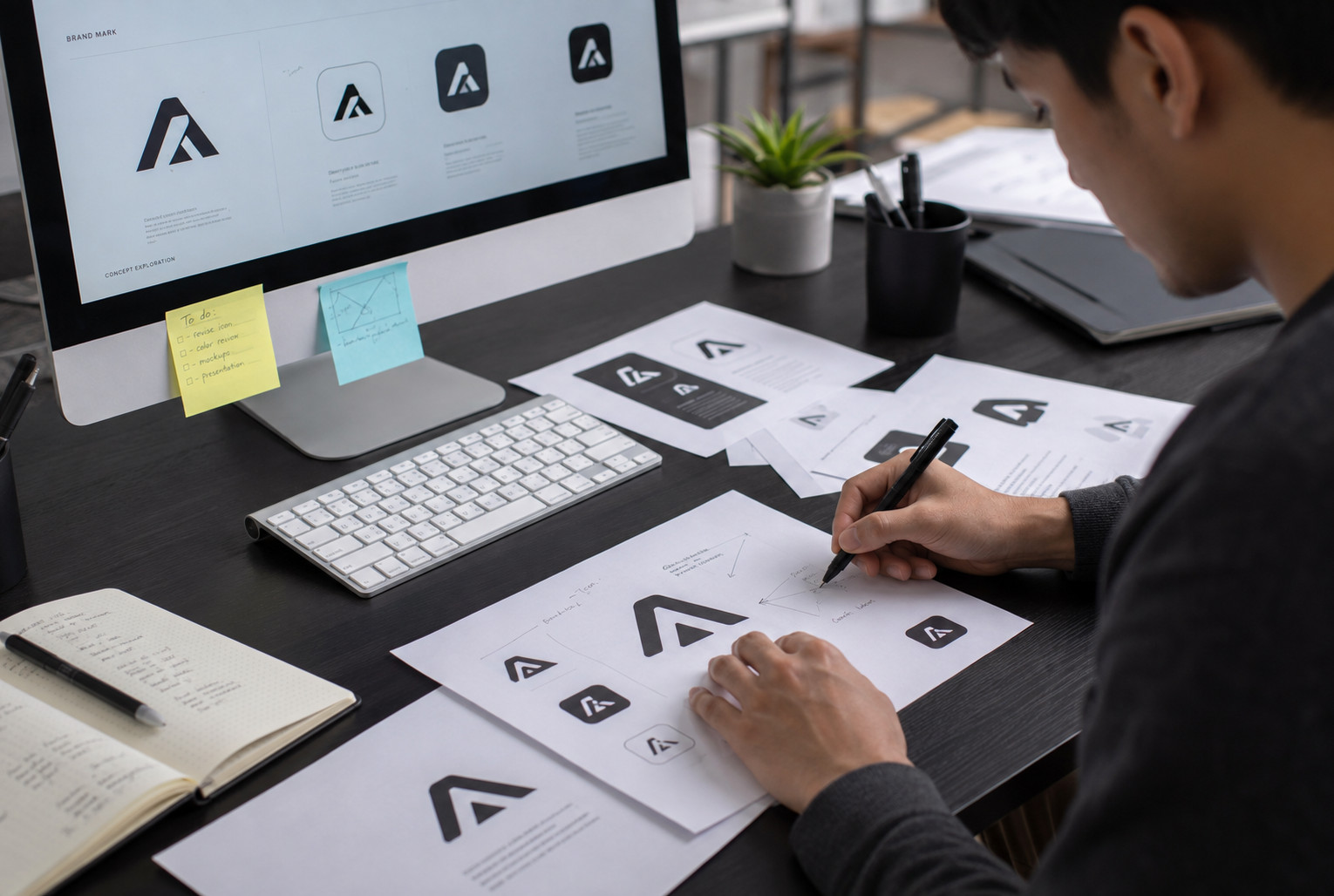 Logotyp przedstawiający nazwę firmy za pomocą unikalnej typografii
