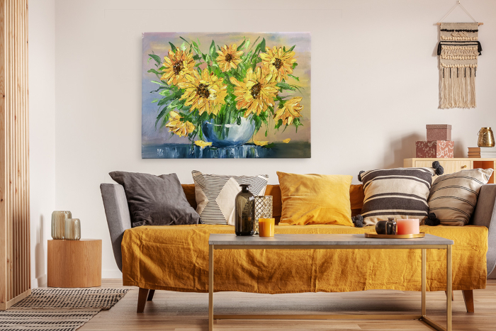 Bild Sonnenblumen im Wohnzimmer