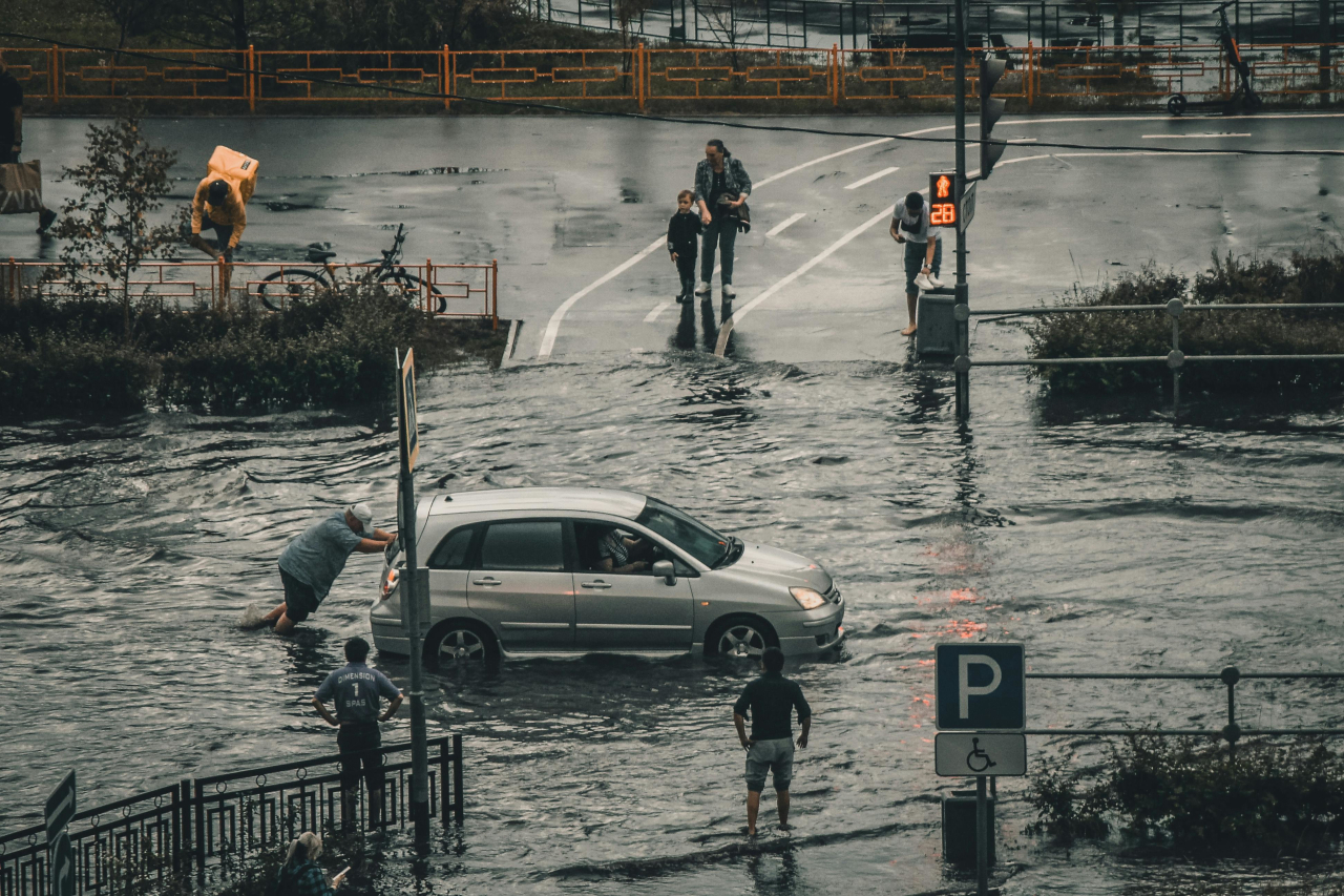 auto zalane wodą