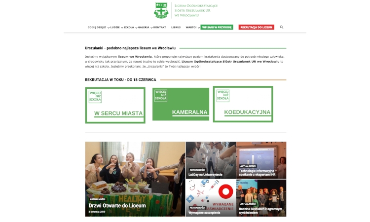 Nowa strona internetowa urszulańskiego liceum we Wrocławiu